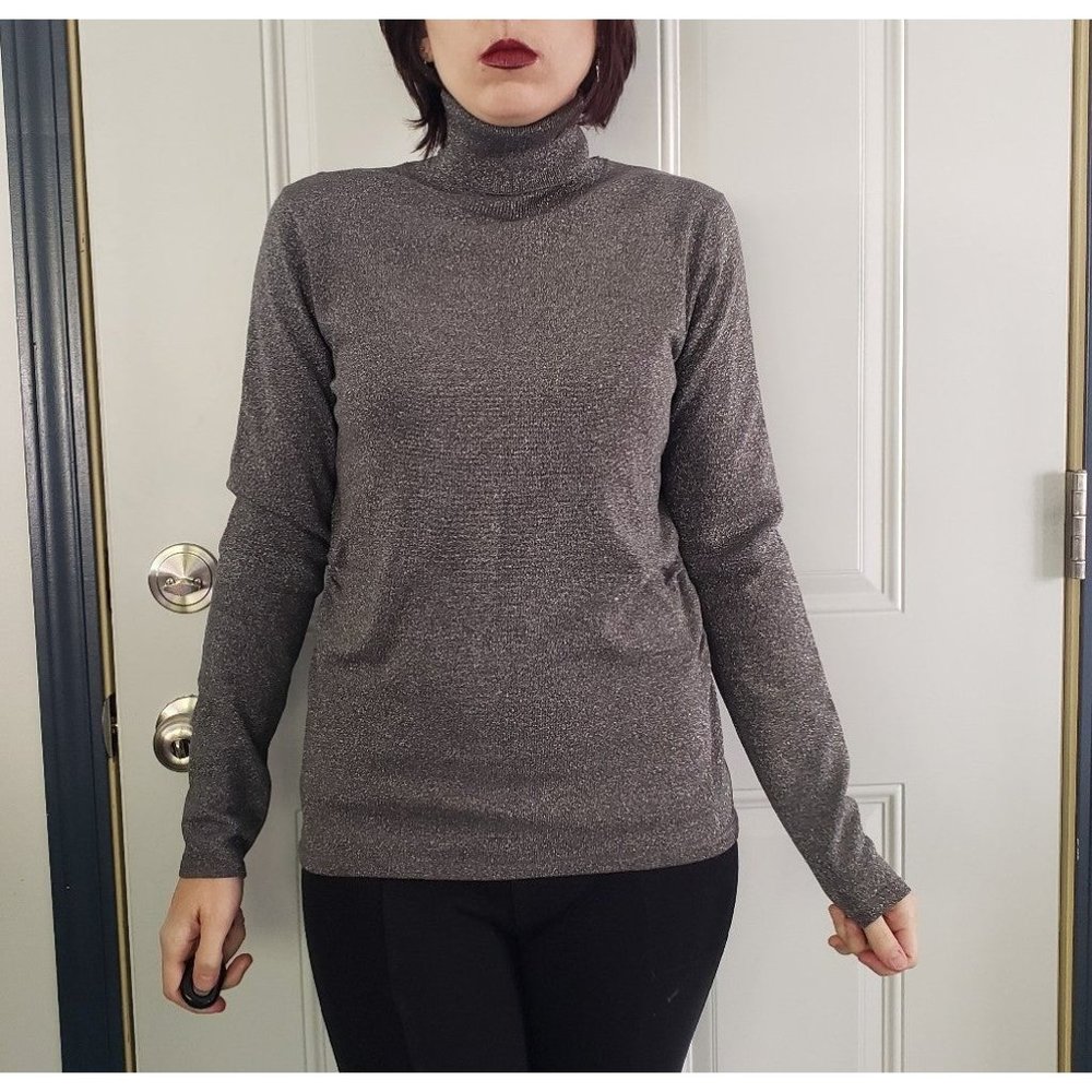 Vintage Silver Sparkly Turtleneck